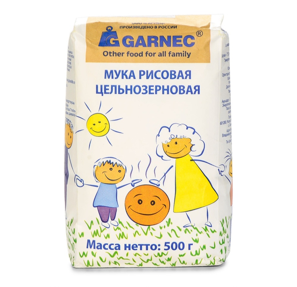 

Мука рисовая Garnec цельнозерновая без глютена, 500 г