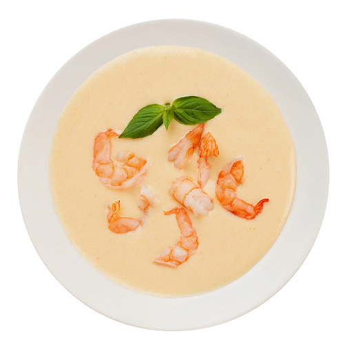 Суп-пюре сырный с креветками Уже Готово
