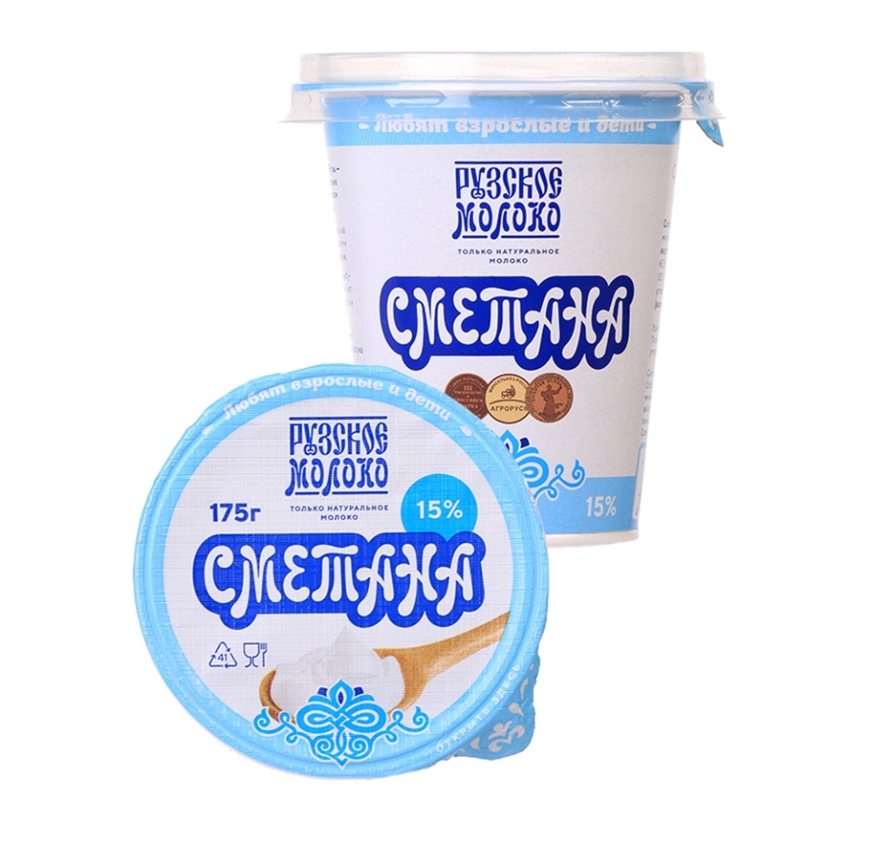 

Сметана Рузское молоко 15% 175 г