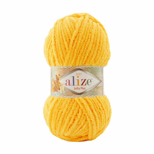 Пряжа Alize 'Softy Plus' 100г 120м (100% микрополиэстер)(216 желтый)