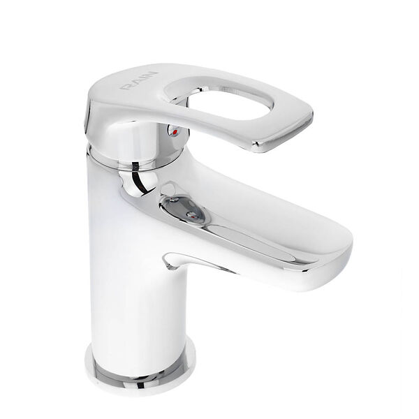 Rain смеситель для раковины сапфир, картридж 35мм, гайка, латунь, хром