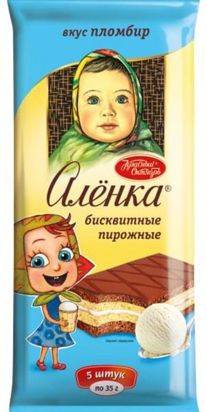 Пирожные бисквитные Аленка со вкусом Пломбир 175г