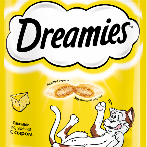 Лакомство для кошек Dreamies подушечки с сыром, 140г