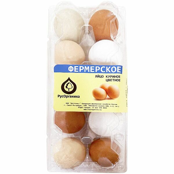 Яйцо Русорганика Фермерское куриное С1, 10шт