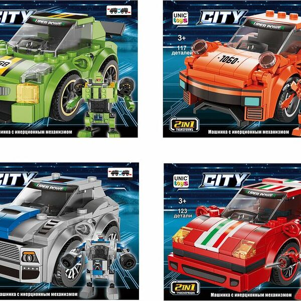 Игрушка Unic-Toys Машинка-трансформер конструктор в ассортименте 1шт.