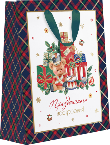 

Пакет подарочный Чудеса, c тиснением, 22,7х18х10см Арт. MT, в ассортименте