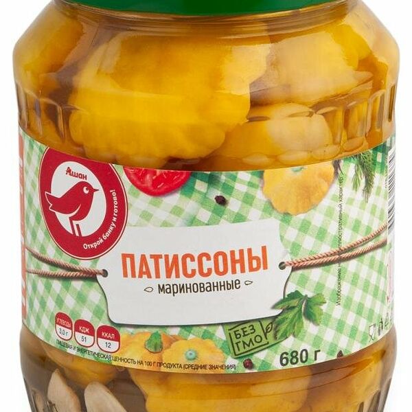 Патиссоны АШАН Красная птица маринованные