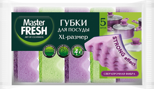 

Губка для посуды Master Fresh Стронг эффект XL 5 шт.