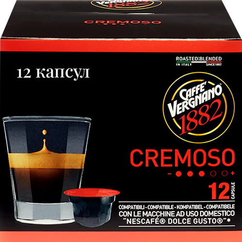 

Кофе Caffe Vergnano Dolce Gusto Cremoso 12 капсул 90 г
