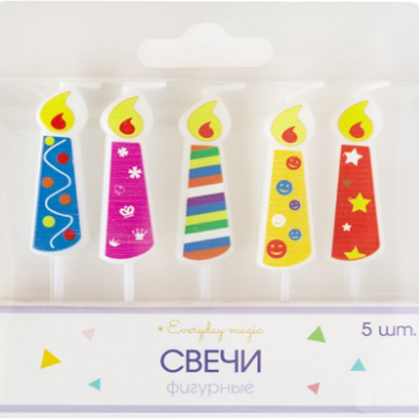 Свечи Пакетико Everyday magic фигурные цветные 4см 5шт
