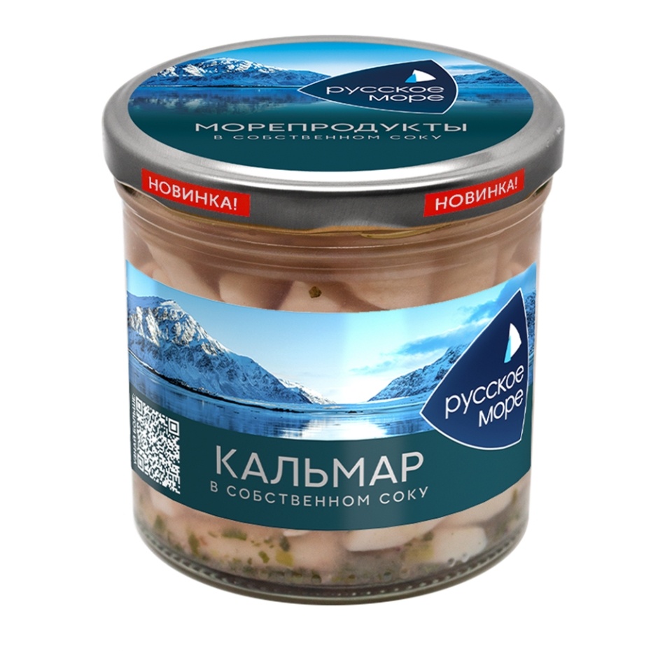 

Мясо кальмара Русское море в заливке и собственном соку 300 г, Беларусь
