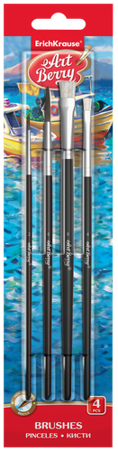 

Кисти для акварели и гуаши ErichKrause ArtBerry пони 4 шт.