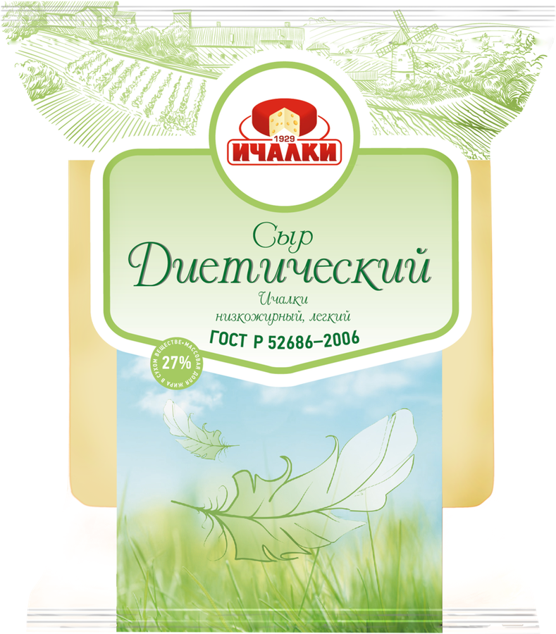 

Сыр полутвердый Ичалки Диетический низкожирный 27% 250 г