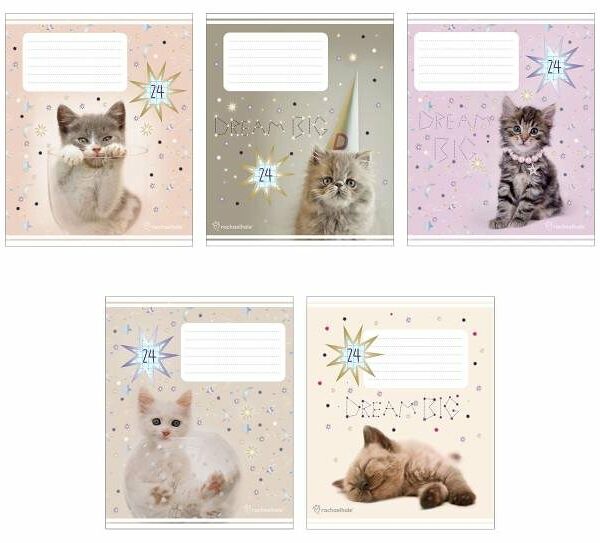 Тетрадь Котята в линейку А5, 24 л 1 шт в ассортименте