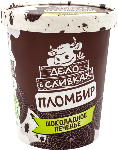 

Мороженое пломбир Дело в сливках Шоколадное печенье 12% 410 г