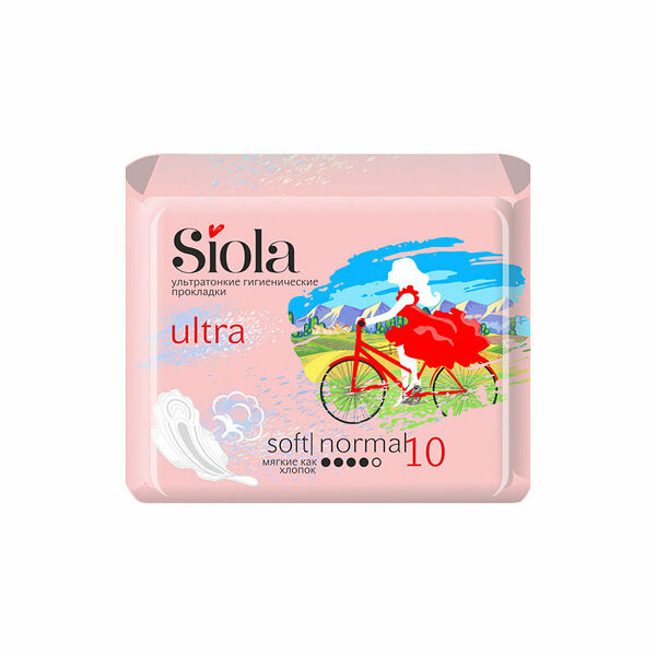 Гигиенические прокладки Siola Ultra Soft Normal 4 капель 10 шт