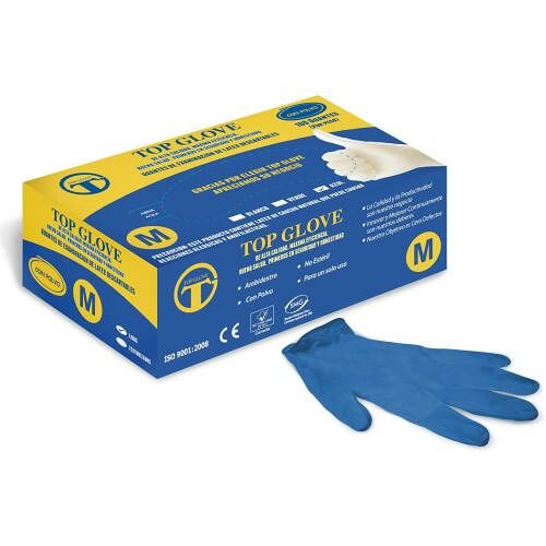 Top glove Перчатки смотровые латексные н/стер. опудр. гладкие р.М №100 (50 пар) 