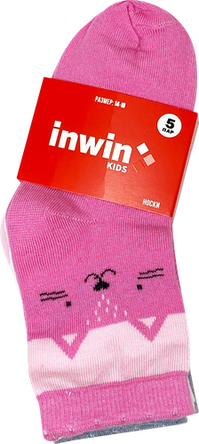 

Носки детские INWIN Kids, высокая посадка, розовые с полосками, Арт. FKSG-05-P, 5 пар