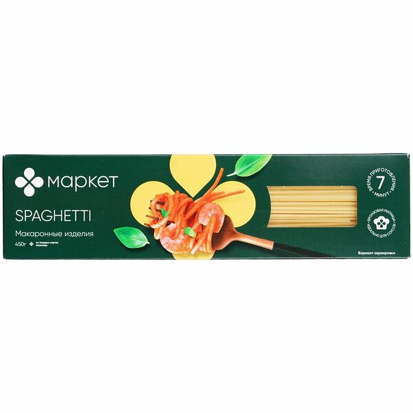 Макаронные изделия МАРКЕТ Спагетти группы А высшего сорта 450г