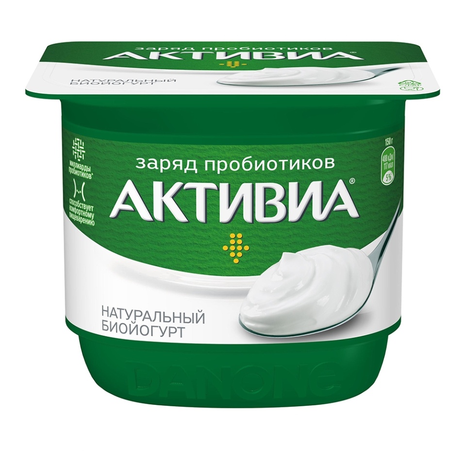 

Йогурт Активиа натуральный 3.5% БЗМЖ 150 г