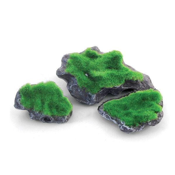 Декорация Мшистые камни, набор 3 шт, 57мм, 67мм, 103мм