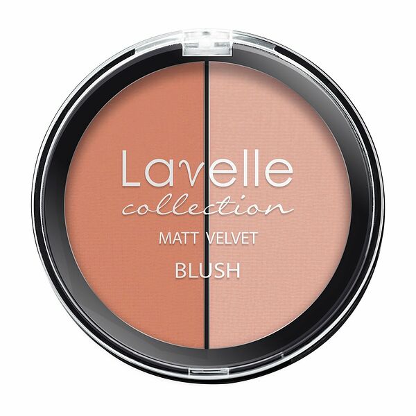 LAVELLE COLLECTION Румяна компактные для лица Matt Velvet Blush 2-цветные, 5 г, 03 персик