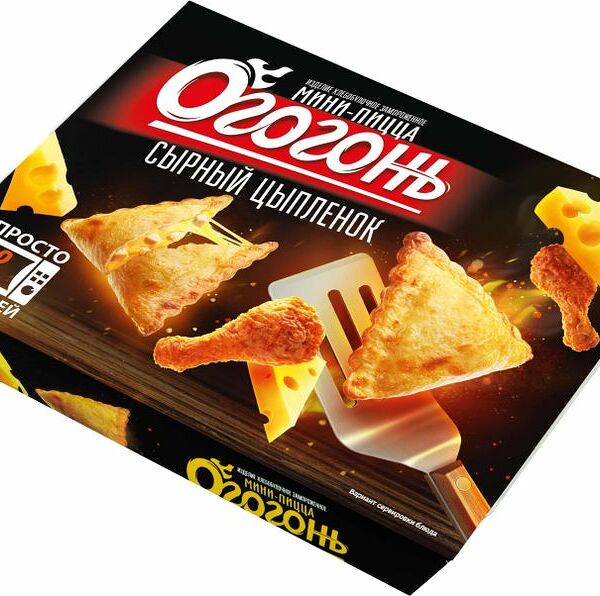 Мини-пицца Огогонь сырный цыпленок замороженная 250г