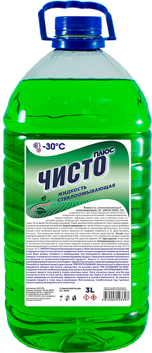 Стеклоочиститель ЧИСТО ПЛЮС до -30 градусов, 3 л