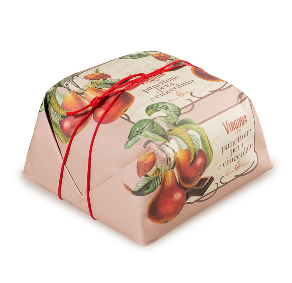 

Кулич Amaretti Virginia Panettone с грушевыми цукатами и кусочками шоколада, в подарочной упаковке, 1 кг, Италия