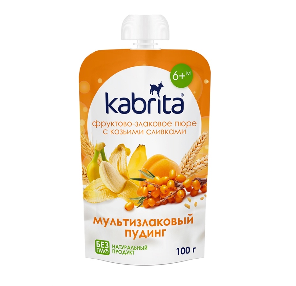 

Пюре Kabrita Мультизлаковый пудинг с козьими сливками с 6 мес 100 г