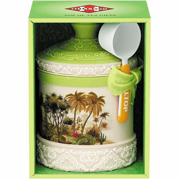 Чай Hilltop Пейзажи Цейлона чёрный + керамическая чайница с ложкой, 50г упаковка в ассортименте