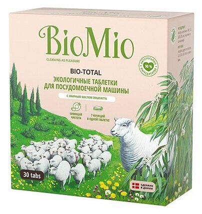 Таблетки для посудомоечных машин BioMio Bio-total с маслом эвкалипта 30 шт