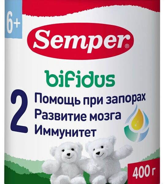 Смесь Semper Bifidus 2 молочная с 6 месяцев 400г