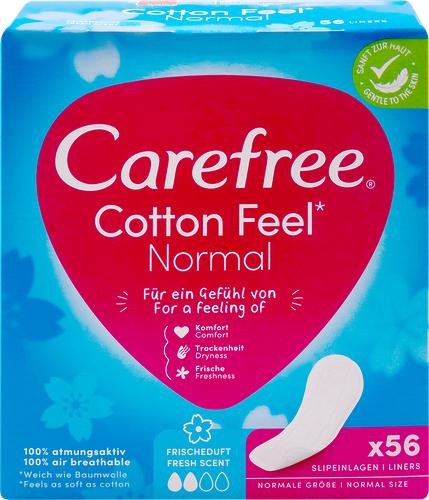 Прокладки ежедневные CAREFREE Cotton Fresh, 56шт