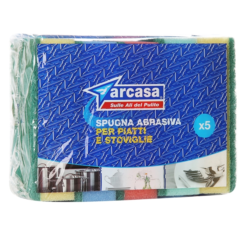 

Губки Arcasa для посуды цветные, в упаковке 5 штук Италия в ассортименте