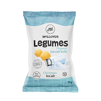 Снеки безглютеновые Legumes из кукурузы и нута с морской солью (веган)