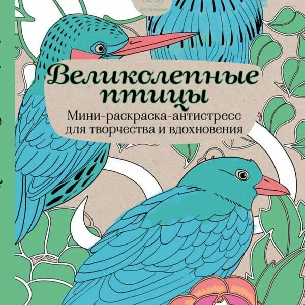 Мини-раскраска-антистресс для творчества и вдохновения Великолепные птицы 6+ ТМ Эксмо