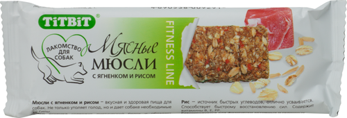 

Лакомство для собак Titbit Fitness мюсли,ягненок,рис 40 г