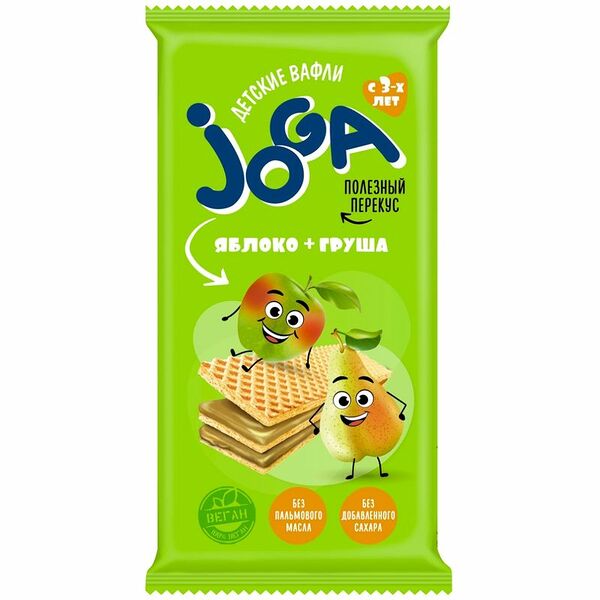 Вафли Joga яблоко-груша, 35г