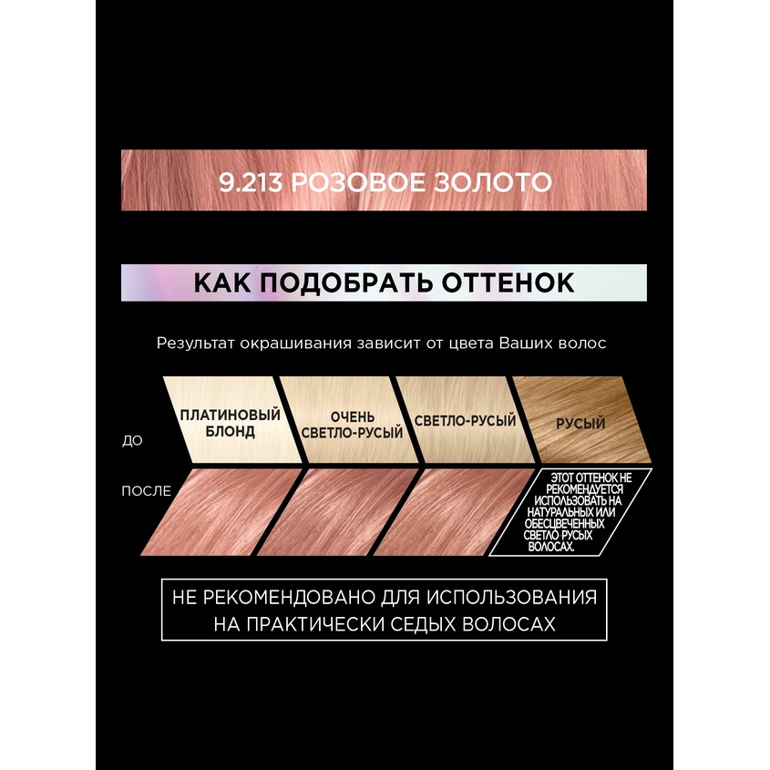 

Стойкая краска для волос L'Oréal Paris Préférence Яркость Цвета, оттенок 9.213 Розовое золото 174 мл