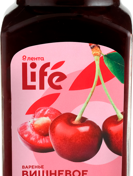 Варенье ЛЕНТА LIFE Вишневое, без сахара