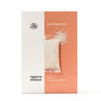Рис басмати, «Просто Азбука», 5х100 г, в пакетиках, Россия