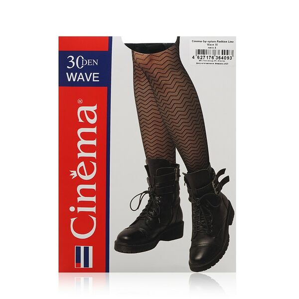 Женские колготки с рисунком Opium Cinema Wave 30den Nero 4 размер