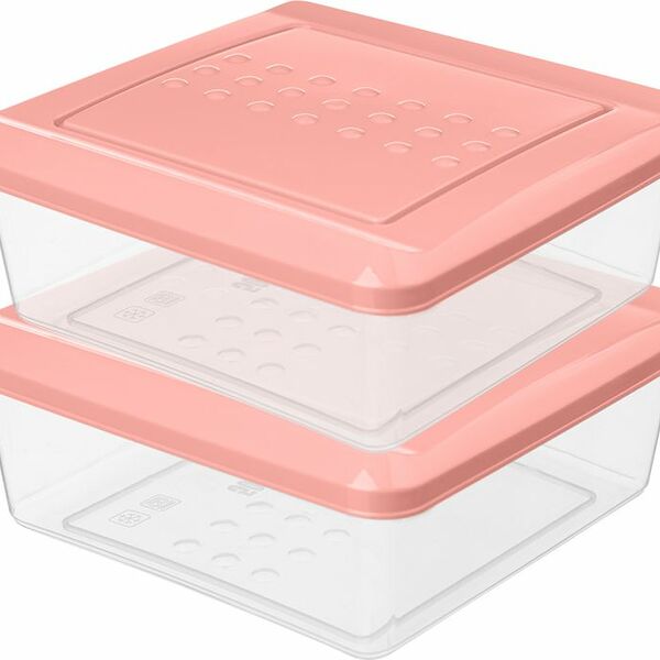 Комплект Idi Land контейнеров квадратных для продуктов 0.5 л 2 шт в ассортименте