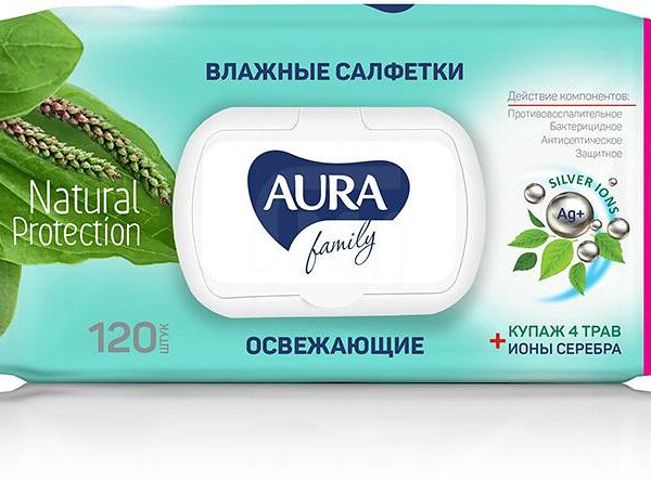Салфетки влажные Aura Family Big-Pack освежающие с крышкой