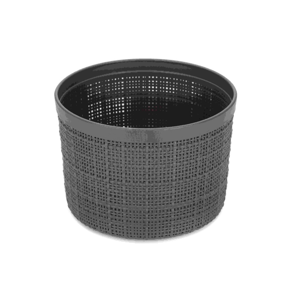 

Коробка круглая Curver Jute с крышкой темно-серый 2 л