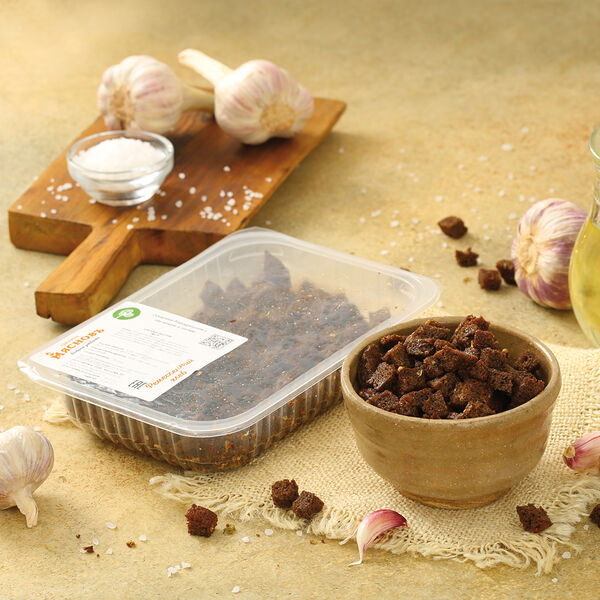 сухарики бородинские с чесноком и солью МясновЪ Пекарня