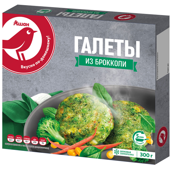 Галеты Ашан Красная птица из брокколи