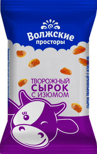 

Сырок творожный Волжские просторы с изюмом 8% без змж 100 г