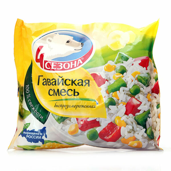Смесь овощная 4 Сезона Гавайская быстрозамороженная, 400г